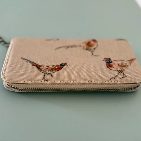 NWT House of Tweed Pheasant Print Zippered Wallet - Picture 2 of 8